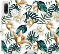Flip mobile phone case Huawei P30 Lite - MC07P Golden flowers and green leaves - Phone Cover