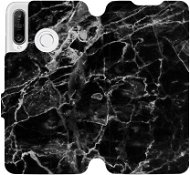 Flip case for mobile Huawei P30 Lite - V056P Black marble - Phone Cover