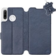 Flip puzdro na mobil Huawei P30 Lite – Modré – kožené – Blue Leather - Kryt na mobil