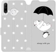 Flip mobile phone case Huawei P30 Lite - MH08P Bear and penguin - always with you - Phone Cover