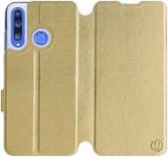 Flipové puzdro na mobil Honor 20 Lite vo vyhotovení Gold & Orange s oranžovým vnútrom - Kryt na mobil