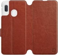 Flip case for Samsung Galaxy A20e in Brown&Gray with grey interior - Phone Cover