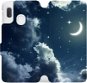 Kryt na mobil Flipové puzdro na mobil Samsung Galaxy A20e – V145P Nočná obloha s mesiacom - Kryt na mobil