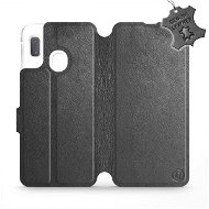 Flip case for Samsung Galaxy A20e - Black - Leather - Black Leather - Phone Cover