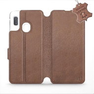 Flip case for Samsung Galaxy A20e - Brown - Leather - Brown Leather - Phone Cover