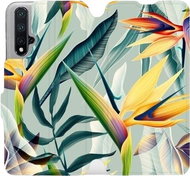 Flipové pouzdro na mobil Honor 20 - MC02S Žluté velké květy a zelené listy - Phone Cover