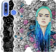 Flipové pouzdro na mobil Honor 20 - MF16S Dívka s modrozelenými vlasy - Phone Cover
