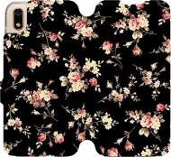Flipové puzdro na mobil Huawei Y5 2019 – VD02S Kvety na čiernom - Kryt na mobil
