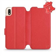 Flip puzdro na mobil Huawei Y5 2019 – Červené – kožené – Red Leather - Kryt na mobil