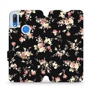 Flip case for mobile Huawei P Smart Z - VD02S Flowers on black - Phone Cover