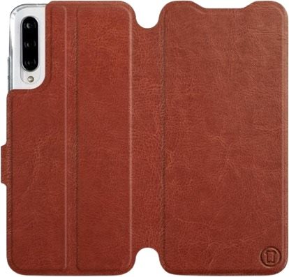 Flip case for Xiaomi Mi A3 in Brown&Gray with grey interior - Phone Cover - Main image