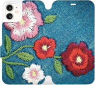 Flip mobile phone case Apple iPhone 11 - MD05P Denim flowers - Phone Cover