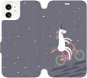 Flipové puzdro na mobil Apple iPhone 11 – V024P Jednorožec na bicykli - Kryt na mobil