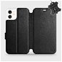 Flip puzdro na mobil Apple iPhone 11 – Čierne – kožené – Black Leather - Kryt na mobil