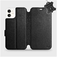 Flip puzdro na mobil Apple iPhone 11 – Čierne – kožené – Black Leather - Kryt na mobil