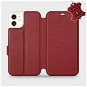 Flip puzdro na mobil Apple iPhone 11 – Tmavo červené – kožené – Dark Red Leather - Kryt na mobil