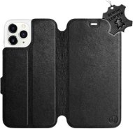Flip puzdro na mobil Apple iPhone 11 Pro – Čierne – kožené – Black Leather - Kryt na mobil