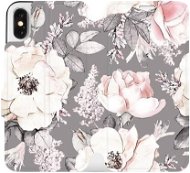 Flip case for Apple iPhone X - MX06S Flowers on grey background - Phone Cover