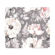 Phone Cover Flip mobile phone case Huawei P9 Lite - MX06S Flowers on grey background - Kryt na mobil