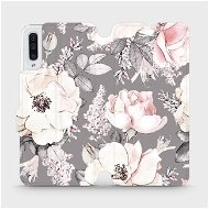 Flipové puzdro na mobil Samsung Galaxy A50 – MX06S Kvety na sivom pozadí - Kryt na mobil