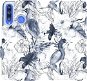 Flipové puzdro na mobil Honor 20 Lite – MX09S Modrasté kvety - Kryt na mobil