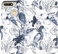Flip mobile phone case Huawei Y6 Prime 2018 - MX09S Blue Flowers - Phone Cover