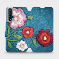 Flip mobile phone case Huawei Nova 5T - MD05P Denim flowers - Phone Cover