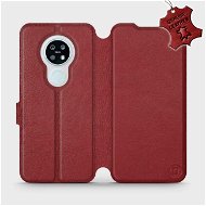 Flip puzdro na mobil Nokia 6.2 – Tmavo červené – kožené – Dark Red Leather - Kryt na mobil