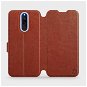 Flip case for Xiaomi Redmi 8 in Brown&Gray with grey interior - Phone Cover