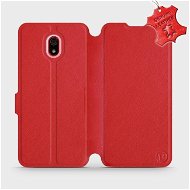 Flip puzdro na mobil Xiaomi Redmi 8a – Červené – kožené – Red Leather - Kryt na mobil