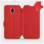 Flip puzdro na mobil Xiaomi Redmi 8a – Červené – kožené – Red Leather - Kryt na mobil