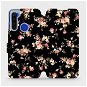 Flip case for Xiaomi Redmi Note 8T - VD02S Flowers on black - Phone Cover