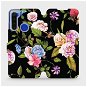 Phone Cover Flip case for Xiaomi Redmi Note 8T - VD07S Roses and flowers on black background - Kryt na mobil