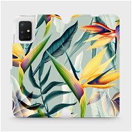 Flip case for Samsung Galaxy A51 - MC02S Yellow large flowers and green leaves - Phone Cover
