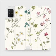 Flipové puzdro na mobil Samsung Galaxy A51 – MD03S Tenké rastlinky s kvetmi - Kryt na mobil