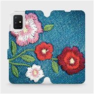 Flipové puzdro na mobil Samsung Galaxy A51 – MD05P Džínsové kvety - Kryt na mobil