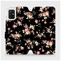 Flip case for Samsung Galaxy A51 - VD02S Flowers on black - Phone Cover