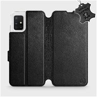 Flip case for Samsung Galaxy A51 - Black - Leather - Black Leather - Phone Cover