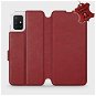 Flip case for Samsung Galaxy A51 - Dark Red - Leather - Dark Red Leather - Phone Cover