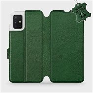 Flip puzdro na mobil Samsung Galaxy A51 – Zelené – kožené – Green Leather - Kryt na mobil