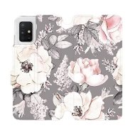 Flipové puzdro na mobil Samsung Galaxy A51 – MX06S Kvety na sivom pozadí - Kryt na mobil