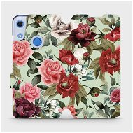 Flipové puzdro na mobil Huawei Y6S – MD06P Ruže a kvety na svetlo zelenom pozadí - Kryt na mobil