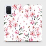 Flipové puzdro na mobil Samsung Galaxy A71 – M124S Ružové kvety - Kryt na mobil