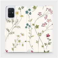 Phone Cover Flip case for Samsung Galaxy A71 - MD03S Thin plants with flowers - Kryt na mobil