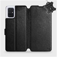 Phone Cover Flip case for Samsung Galaxy A71 - Black - Leather - Black Leather - Kryt na mobil