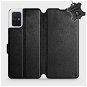 Flip case for Samsung Galaxy A71 - Black - Leather - Black Leather - Phone Cover