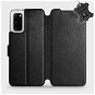 Kryt na mobil Flip puzdro na mobil Samsung Galaxy S20 – Čierne – kožené – Black Leather - Kryt na mobil