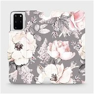 Flipové puzdro na mobil Samsung Galaxy S20 Plus – MX06S Kvety na sivom pozadí - Kryt na mobil