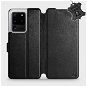 Kryt na mobil Flip puzdro na mobil Samsung Galaxy S20 Ultra – Čierne – kožené – Black Leather - Kryt na mobil