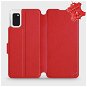 Kryt na mobil Flip puzdro na mobil Samsung Galaxy A41 – Červené – kožené – Red Leather - Kryt na mobil